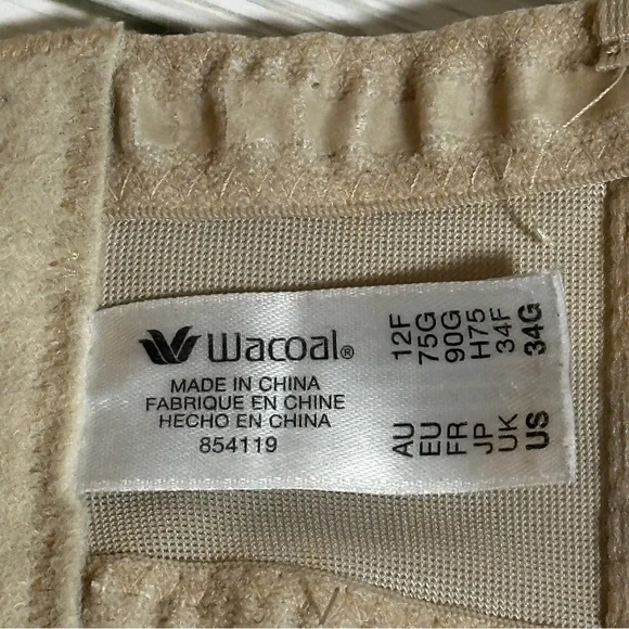 Wacoal Red Carpet Strapless Bra 854119 Women’s 34G Nude Underwire Multiway - Picture 6 of 10